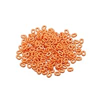200Pcs/Pack Acrylic Colorful Chain Single Clasp Resin Chain Bulk Necklace Link Connectors for Jewelry Findings Accessories,DIY Crafts(Size:8×6×1mm) (Orange)