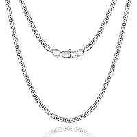 Silver Chain for Men, 3.5 MM Men Necklaces Cuban Link Chain Necklace for Men Women Jewelry Gift for Women Men Boy Girls Sturdy Shiny Mens Chain 20 Inch-25