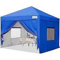 Quictent Privacy 10x10 Pop up Canopy Tent with Sidewalls and Roll-up Ventilated Windows, One Person Setup, Ez Outdoor Commercial Gazebo Shelter Enclosed Waterproof, Bonus 4 Sandbags (Royal Blue)