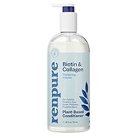 Plant Based Biotin and Collagen Thickening Volume Conditioner - Leaves Hair Looking Luscious - Gentle Formula - Dye, Cruelty and Paraben Free - Recyclable, Pump Bottle Design - 24 fl oz