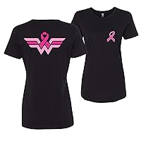 Wonder Woman Breast Cancer Awareness Front&Back Womens T-Shirts Fit