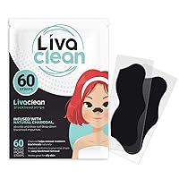 (60 Strips) Livaclean Charcoal Blackhead Remover Pore Strips for Face Nose Pores - Blackheads Removal - Blackhead Removers - Blackhead Remover Strip - Black Head Nose Strips Black Head Remover