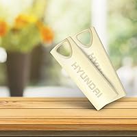 HYUNDAI Bravo Deluxe 8GB USB 2.0 Metal Flash Drive with Keychain - Max. Read Transfer Rate 10MB/s and Max. Write Transfer Rate 3MB/s [Gold] Components U2BK/8GAG