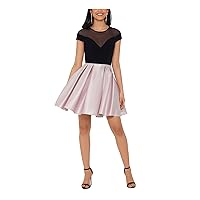 Betsy & Adam Womens Colorblock Stretch Cocktail and Party Dress