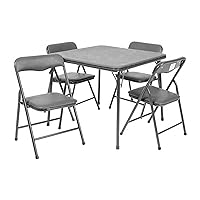 Flash Furniture Mindy Kids 5-Piece Folding Square Table and Chairs Set for Daycare and Classrooms, Children's Activity Table and Chairs Set, Gray