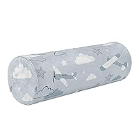 Round Cervical Roll Bolster Pillow Kids Planes Grey Blue Neck Roll Pillow Decorative 17