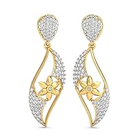 VVS Certified Luxury Traditional Earrings 1.66 Ctw Natural Diamond With 18K White/Yellow/Rose Gold Drop Earrings