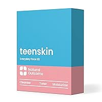 Natural Outcome Teen Skin 3-Step Skin Care Kit | Daily Boys & Girls Skin Care Regimen | Teen Skin Face Wash, Toner, & Moisturizer | Perfect for Teens Preteens & Kids Looking to Prevent Acne | 3 Pc Kit