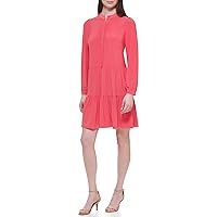 Tommy Hilfiger Women's Jersey Fabric Long Sleeve Dress, Geranium