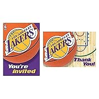 LA Lakers NBA Invitation & Thank You Cards (3.88