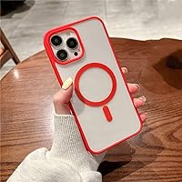 Wireless Charge Case for iPhone 14 11 12 13 Pro Max X XR XS 7 8 Plus Soft Silicone Bumper Transparent Cover,red,for iPhone 12Pro Max