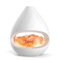 Pure Enrichment® PureGlow™ Crystal - 2-in-1 Himalayan Salt Lamp & Ultrasonic Essential Oil Diffuser, Original Salt Therapy Lamp, 100% Pure Himalayan Salt, Ambient Glow, 160 mL 16-Hour Tank (White)