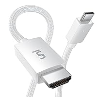 uni USB C to HDMI Cable 3FT 4K@30Hz, USB Type C to HDMI Cable for Home Office [Thunderbolt 3/4 Compatible] with MacBook Pro/Air, iPhone 15 Pro/Max, Galaxy S8-S23, Surface Book 2, XPS (White)