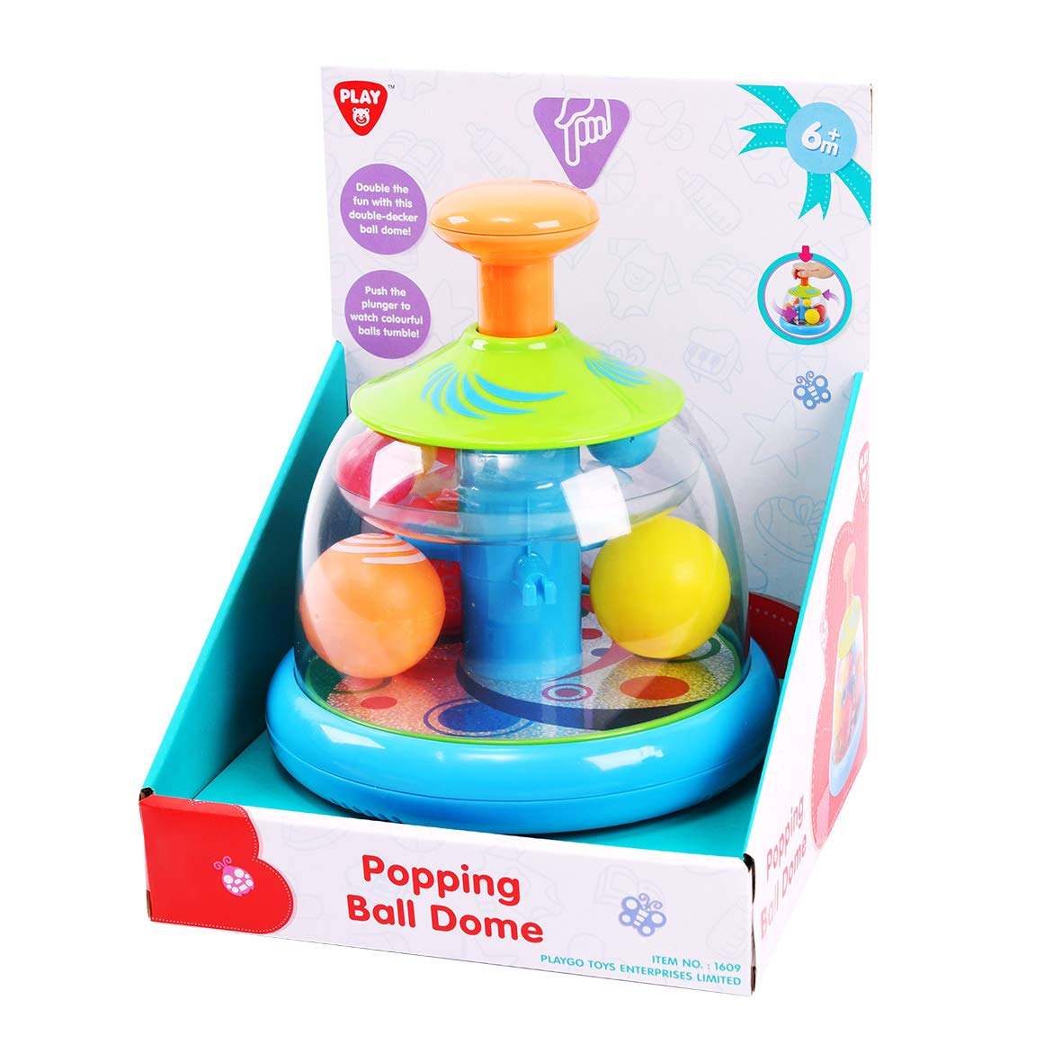 Play Popping Ball Dome Toy - Ball Popper Toys Tumble Top - Spinning Popping Make Colorful Balls Pop and Fly - Gift for 6 Month Plus Newborn Babies Infants, 1609