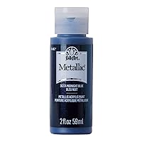 FolkArt Metallic Acrylic Craft Paint, Midnight Blue 2 fl oz Premium Metallic Finish Paint, Perfect For Easy To Apply DIY Arts And Crafts, 36224