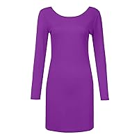 Women's Dresses Fashion Casual Solid Color Butterfly Dew Back Long Sleeve Mini Dress