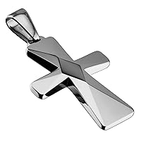 Personalized Tungsten Carbide Crosses Large or Small with a Cuban Chain Selection of Narrow or Wide