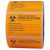 Nuclear Medicine Precautions Medical Healthcare Diagnostic Labels 2 x 3 Inch 500 Total Stickers