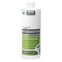 Unique RV Digest-It+, Extra-Strength Black Tank Treatment - Stronger Liquid RV Toilet Treatment, Eliminates Odor, Liquefies Waste, Prevents Sensor Misreading, CA Compliant (32 oz.) Packaging May Vary
