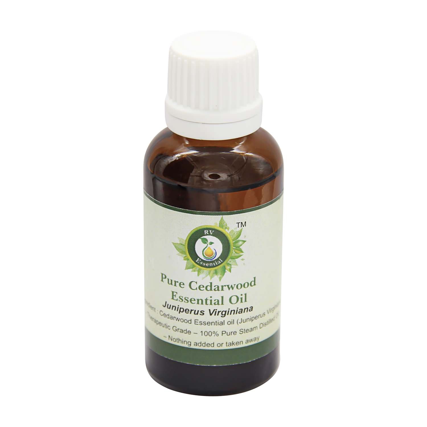 R V Essential Pure Cedarwood Essential Oil 15ml (0.507oz)- Juniperus Virginiana (100% Pure and Natural Therapeutic Grade)