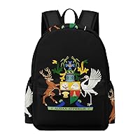 Coat Arms of Queensland Backpack Printed Laptop Backpack Shoulder Bag Business Bags Daily Backpack for Women Men