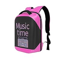Novelty Smart LED Backpack Fashion Black Customizable Laptop Backpack Creative Christmas Gift School Bag (Pink)