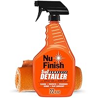 Nu Finish 5-in-1 Complete Detailer Spray with Towel, Preserves and Protects Car Detailing, Includes 1 Microfiber Towel, 22 Oz Spray
