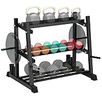 Yes4All 1100 lbs Capacity Dumbbell Rack Stand, Weight Storage Racks Multifunction Steel Weight Rack for Dumbbells, Kettlebells, and Weight Plates for Home Gym