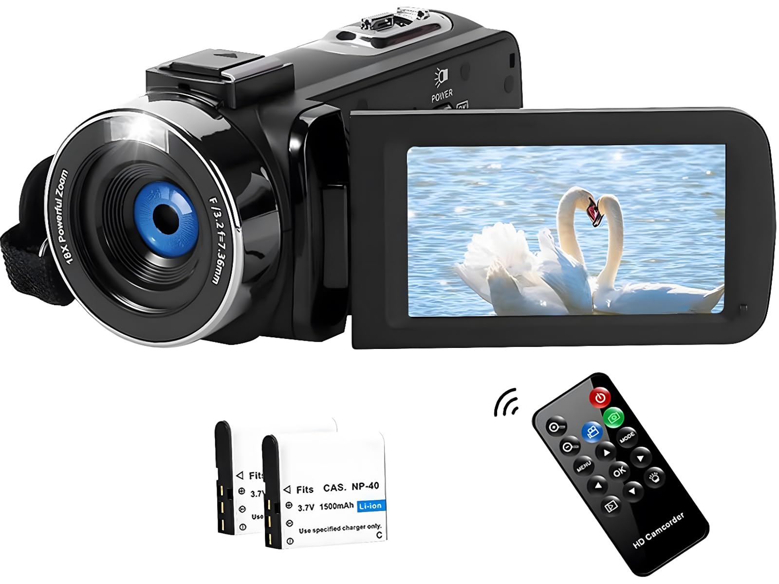 SPPRANDOM Camcorder Video Camera 2.7K 42MP with LED Fill Light,18X Digital Zoom Camera Recorder 3.0