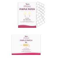Invisible Acne Pimple Patches for Face (180 Counts), Spot Dots Cover by Albatross Health New England, Hydrocolloid Treatment Stickers, Zit Blemish Patch ＆ Large Pimple Patches for Face (20 Counts)