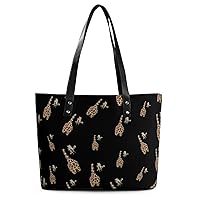 Funny Giraffe Printed Purses and Handbags for Women Vintage Tote Bag Top Handle Ladies Shoulder Bags for Shopping Travel