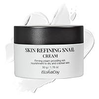 Elishacoy Snail Cream for Skin Refining 1.98 fl. oz. (50g) - 91% Snail Mucin Moisturizer with Adenosine and Peptides for Anti-Aging and Regenerating Damaged Skin - Intense Care and Repair