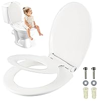 UMIEN™ 2 in 1 Ergonomic Potty Training Toilet Seat with Kids Seat Built in for Girls, Boys & Adults– Kids Toilet Seat Attachment Easy To Install Round