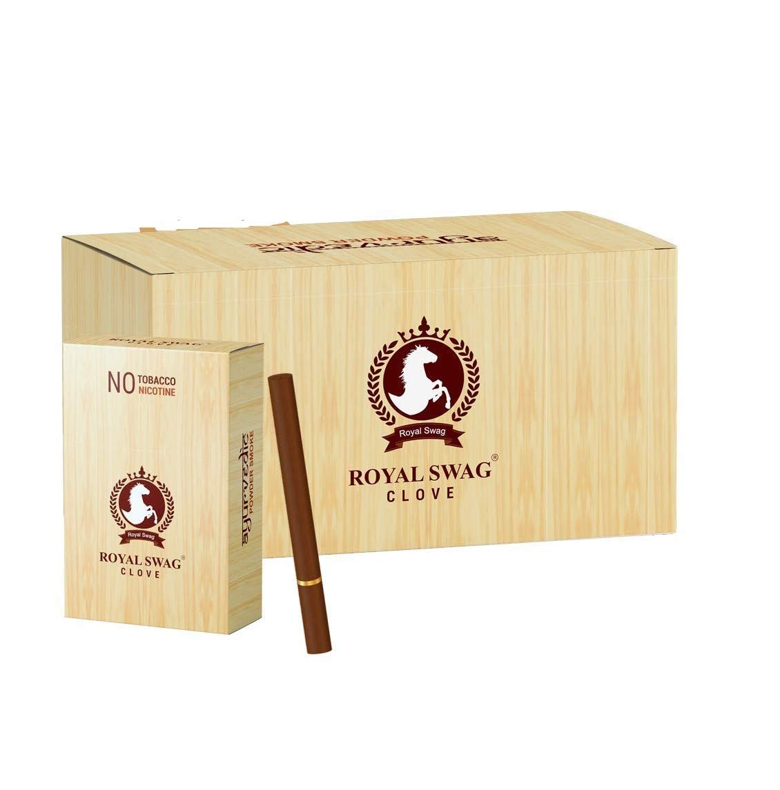 ROYAL SWAG Ayurvedic & Herbal Cigarette, Clove Flavour Smoke Nicotine Free & Tobacco Free Cigarettes Helps in Quit Smoking - (100 Sticks)