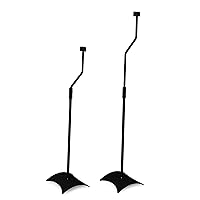 AVF Steel Speaker Floor Stands with Adjustable Height in Black (Set of 2)
