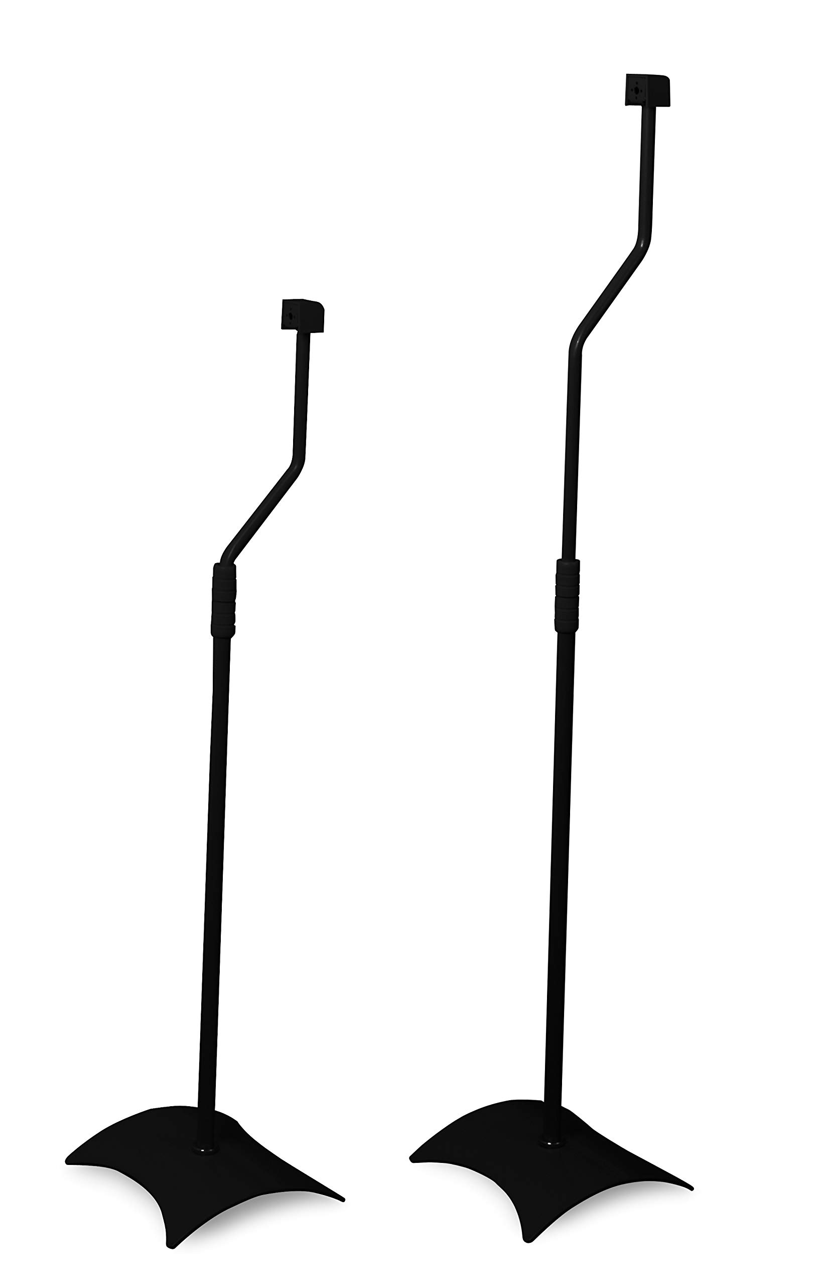 AVF EAK80B-A Speaker Floor Stands, Metal Base, Adjustable Height (Set of 2), Black