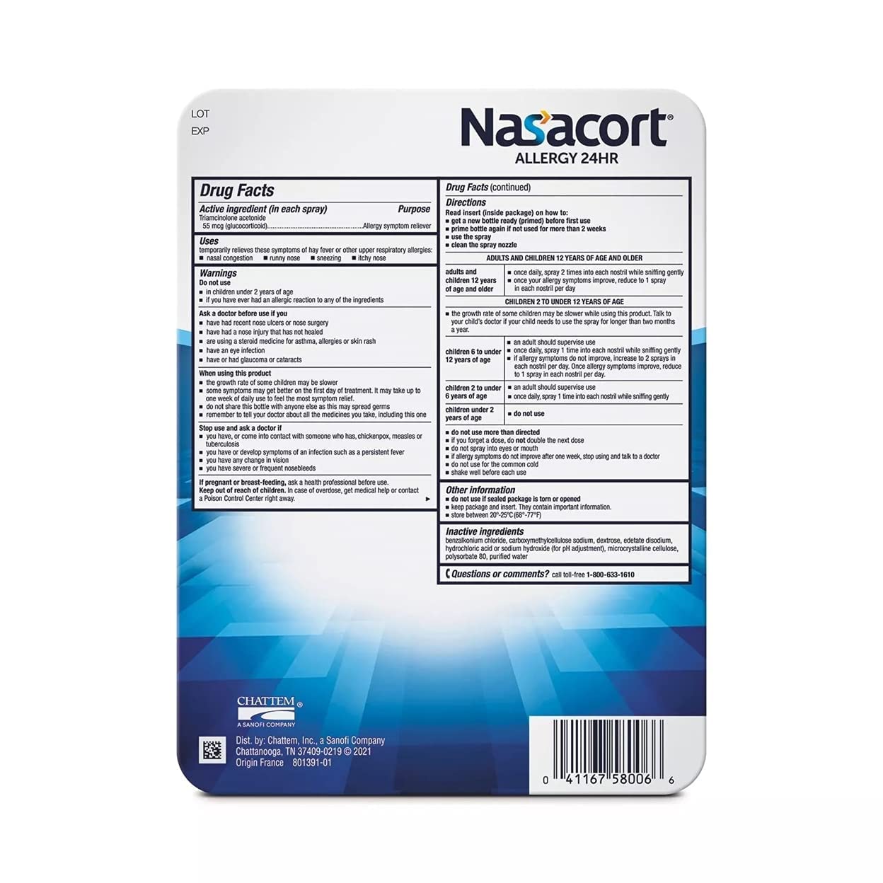 Nasacort Allergy 24 Hour, 0.57 Fluid Ounce, ApMpGI 4 Pack (120 Sprays/pack)