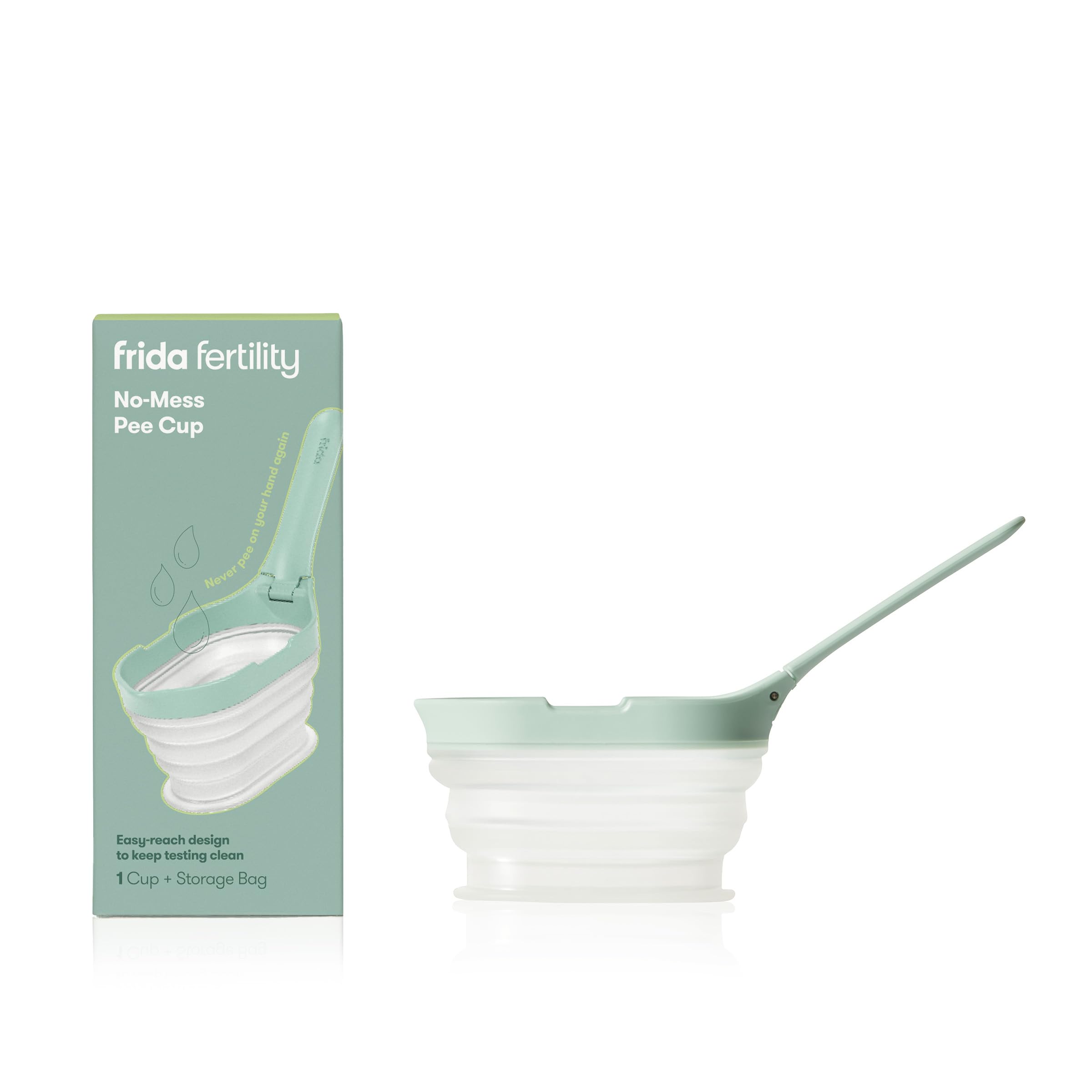 Frida Fertility No-Mess Pee Cup, Portable & Reusable with Storage Bag, Specimen Cup for Ovulation and Pregnancy Testing to Collect Urine Sample