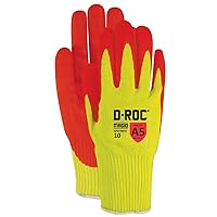 MAGID Liquid Repellent Level A5 Cut Resistant Work Gloves, 12 PR, Foam Nitrile, Size 10/XL, High Visibilty, Reusable, 13-Gauge Hyperon Shell (GPD790HV)