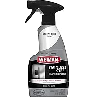 Weiman Stainless Steel Cleaner and Polish Trigger Spray - Protects Against Fingerprints and Leaves a Streak-less Shine - 12 Ounce