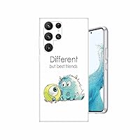 Monsters Inc Cartoon Best Friends Quote Protective Cover Gel Case with Camera Protection for Samsung Galaxy S22 Ultra 6.8
