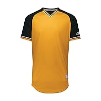 Russell Athletic Classic V-Neck Baseball Jersey: Vintage Appeal, with Dri-Power Moisture-Wicking