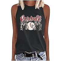Baseball Mom Tank Tops Women Baseball Mama Shirt Funny Play Ball Tank Casual Sleeveless Vest Summer Graphic Tee Top