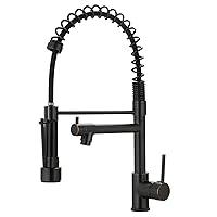 Oil Rubbed Bronze Kitchen Faucet - AIMADI Commercial Style Spring Kitchen Sink Faucet,Modern Single Handle Single Hole Kitchen Faucets with Pull Down Sprayer