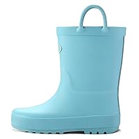 K KomForme Kids Rain Boots, Waterproof Rubber Matte Boots with Easy-on Handles