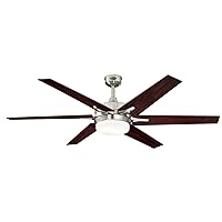 Westinghouse Lighting Cayuga 60-inch Ceiling Fan with LED Light Kit in Brushed Nickel