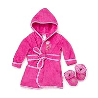 Spasilk 100% Cotton Hooded Terry Bathrobe with Booties — Baby Girl Gifts — Baby Boy Gifts — Shower Gift