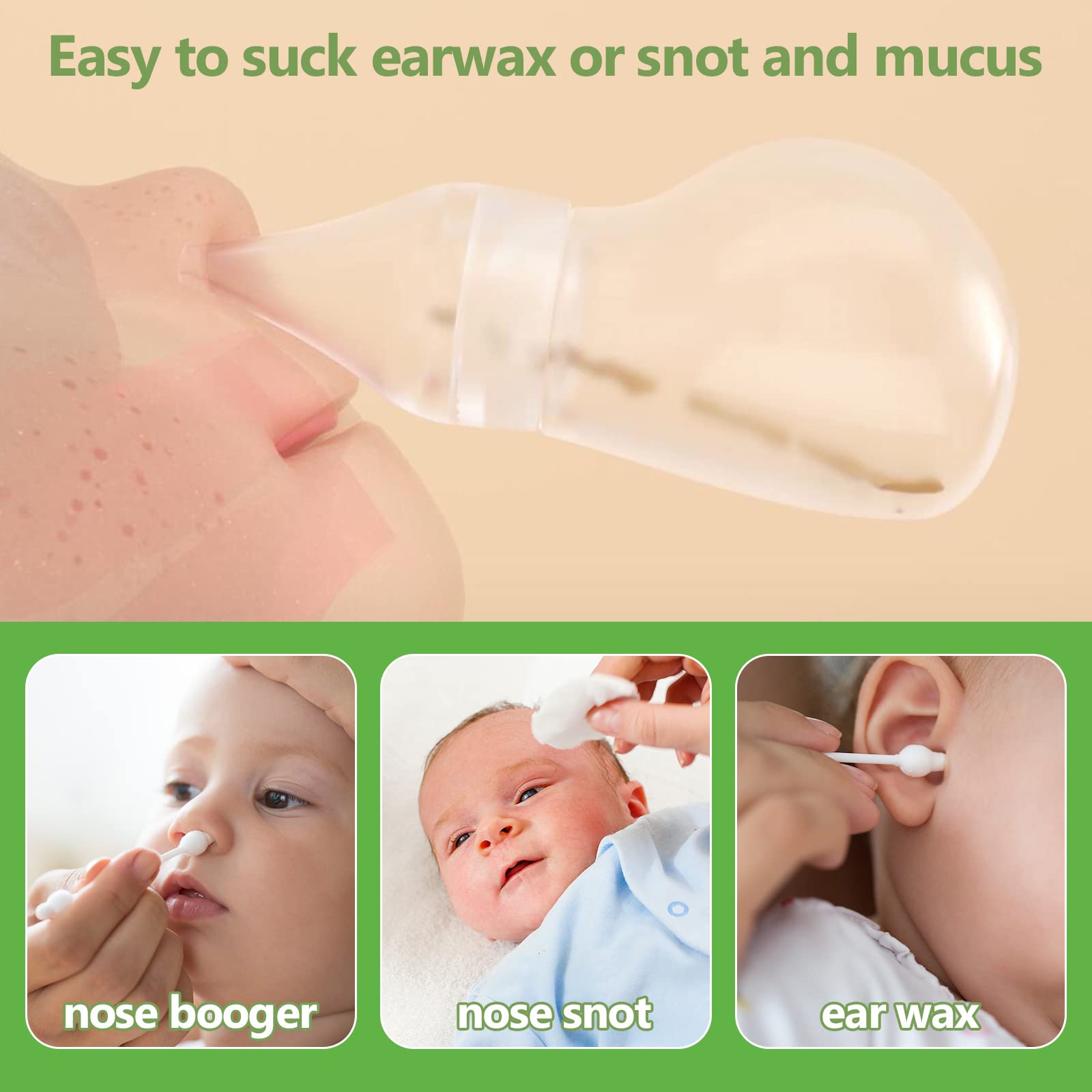 haakaa Silicone Nibble Freezer Tray&Baby Nasal Aspirator Set-Baby Nose Cleaner | Easy-Squeeze Nose Bulb Syringe- BPA Free Silicone-Baby Nose Cleaner