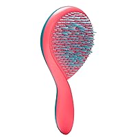 The Girlie Detangle Brush - Painless Detangling Brush - Easy Grip Hair Brush Design - Thick and Curly Hair - Turquoise-Pink - 1 pc