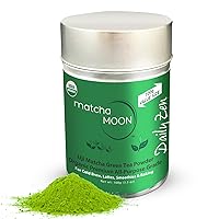 Matcha Moon Daily Zen Organic Matcha Green Tea Powder - All-Purpose Cafe Grade, Bursting with Antioxidants & L-Theanine - From Uji, Kyoto Japan - 100g Value Tin